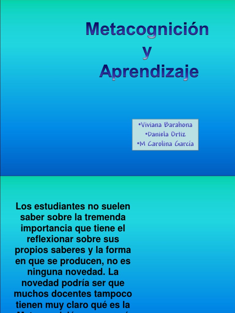 Metacognicion y Aprendizaje | PDF | Teoria de la mente | Aprendizaje