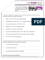 Gs Pronouns and Possessives - Exercises 0 PDF