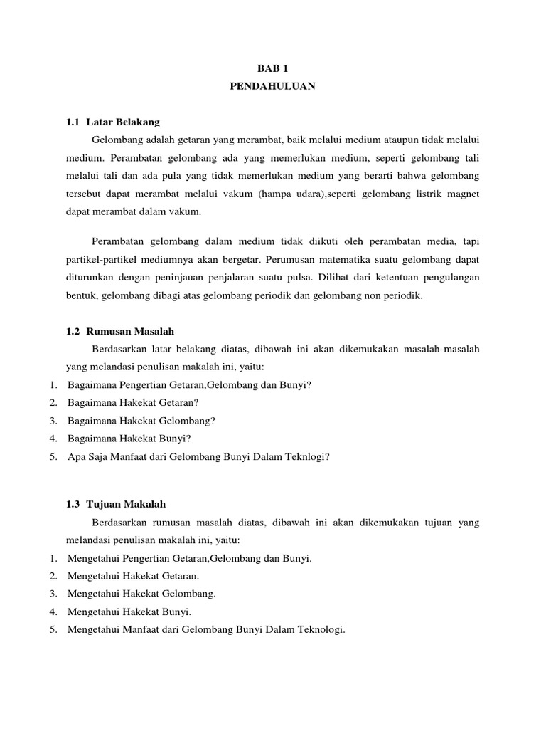 Makalah Gelombang Getaran Dan Bunyi