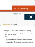 Bahan Ajar Kuliah Ke 2 MPK2 Linier Goal Programming, Integer Programming Dan Zero-One Programming, NLP, DeA Programming
