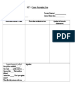 MET 6 Lesson Observation Form