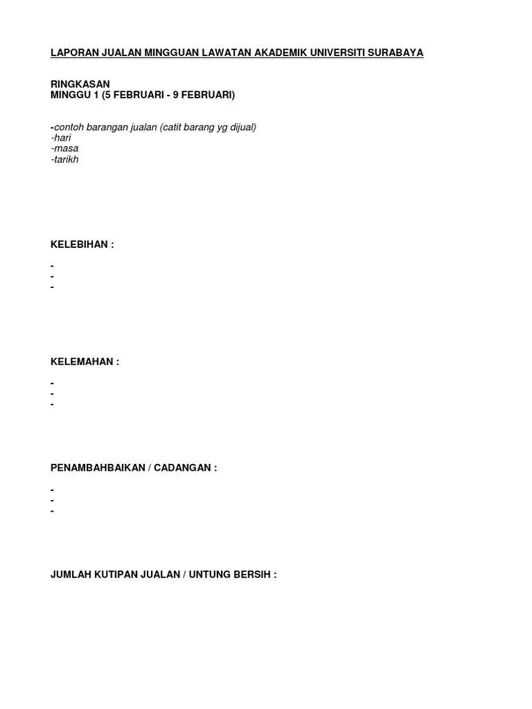 Laporan Mingguan