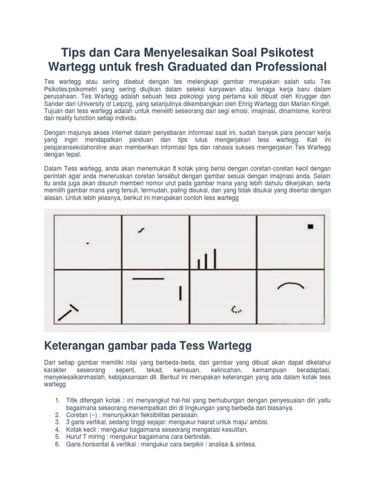 Tips Sukses Tes Wartegg Psikologi | PDF