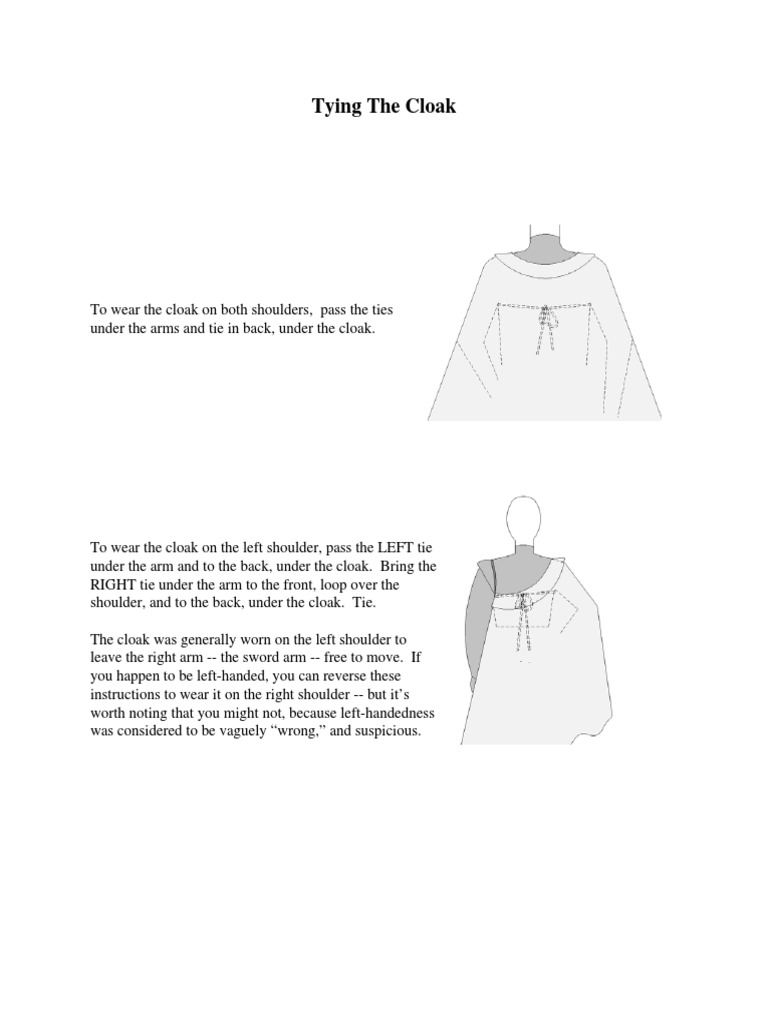 How to Tie and Wear a Cloak | PDF | Dress Codes | Clothing