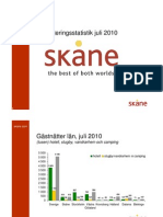 Inkvarteringsstatistik juli 2010 Skåne
