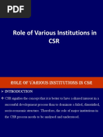 Role of Various Institutions in CSR