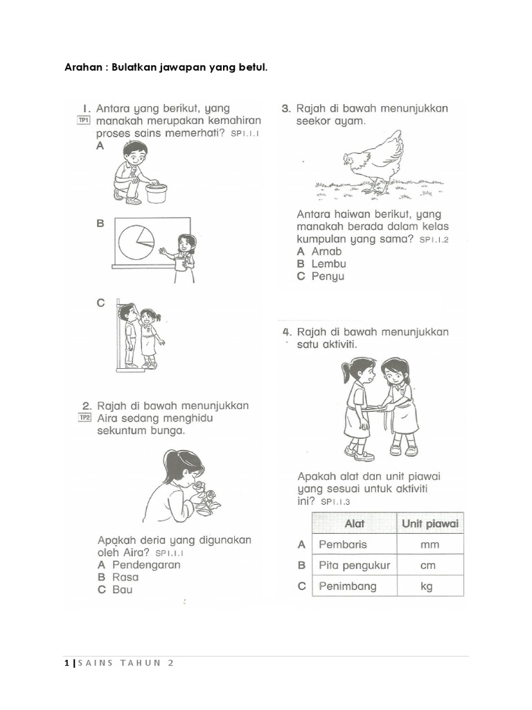 Soalan Ujian Mac Sains Tahun 5 2019 - Contoh 37