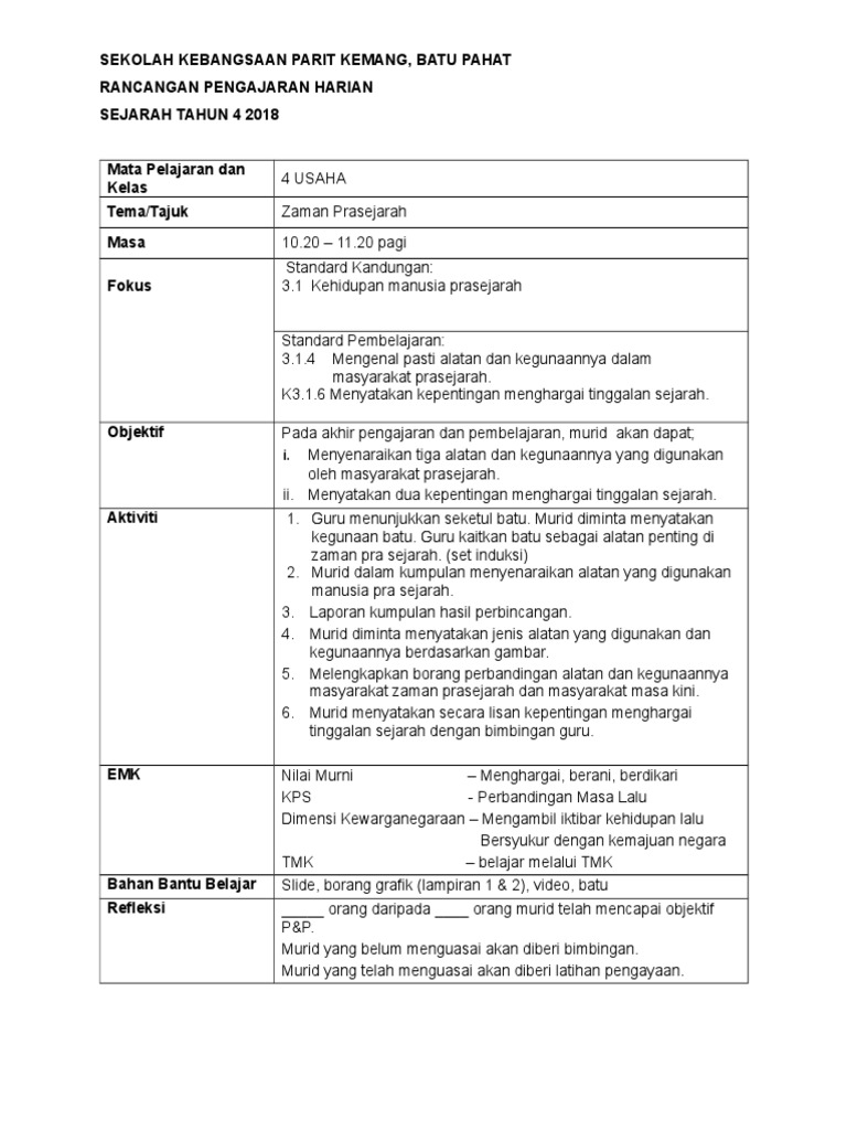 Rph Sejarah Thn 4 Pdf