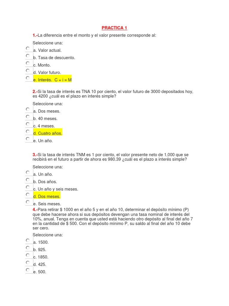 Matematica Financiera 1 - 1e | PDF | Interés | Tasas de interés