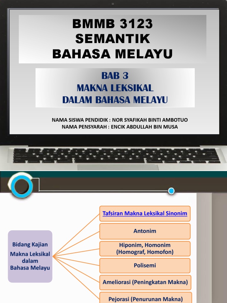 Bab 3 Makna Leksikal Dalam Bahasa Melayu