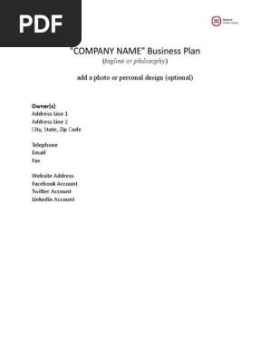 0-2014 Entrepreneurship Business Plan Model Part 1 Page 1-13