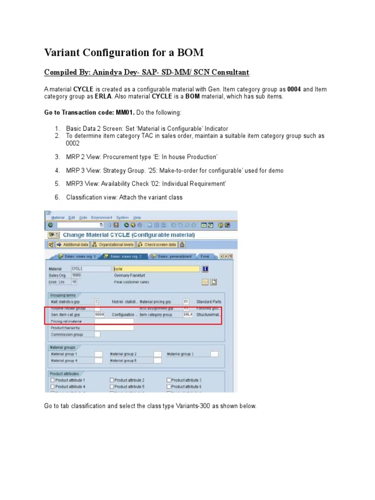 Variant Configuration For A BOM | PDF | Computing | Computing And