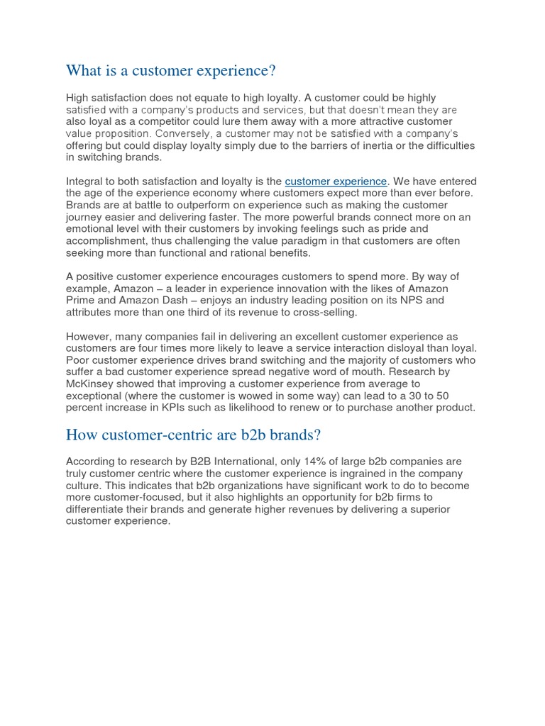 Enhancing B2B Customer Experience | PDF | Customer Experience ...