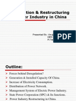 Deregulation & Restructuring of Power Industry in China