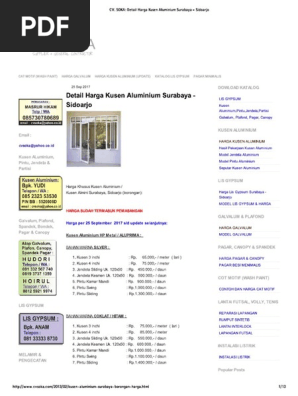 Harga Kusen Aluminium Sidoarjo Pintu Aluminium 0813 1015 Harga Kusen Aluminium Sidoarjo Pintu Aluminium 0813 1015