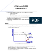 Low Pass Filter: Experiment No. 1