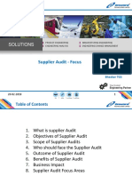 Supplier Audit - Focus: Solutions