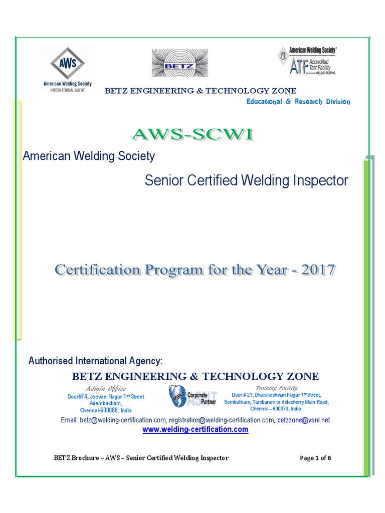 Senior Certified Welding Inspector Senior Certified Welding Inspector ...