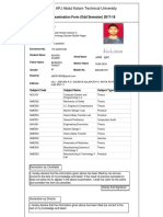 Dr. APJ Abdul Kalam Technical University: Examination Form (Odd Semester) 2017-18