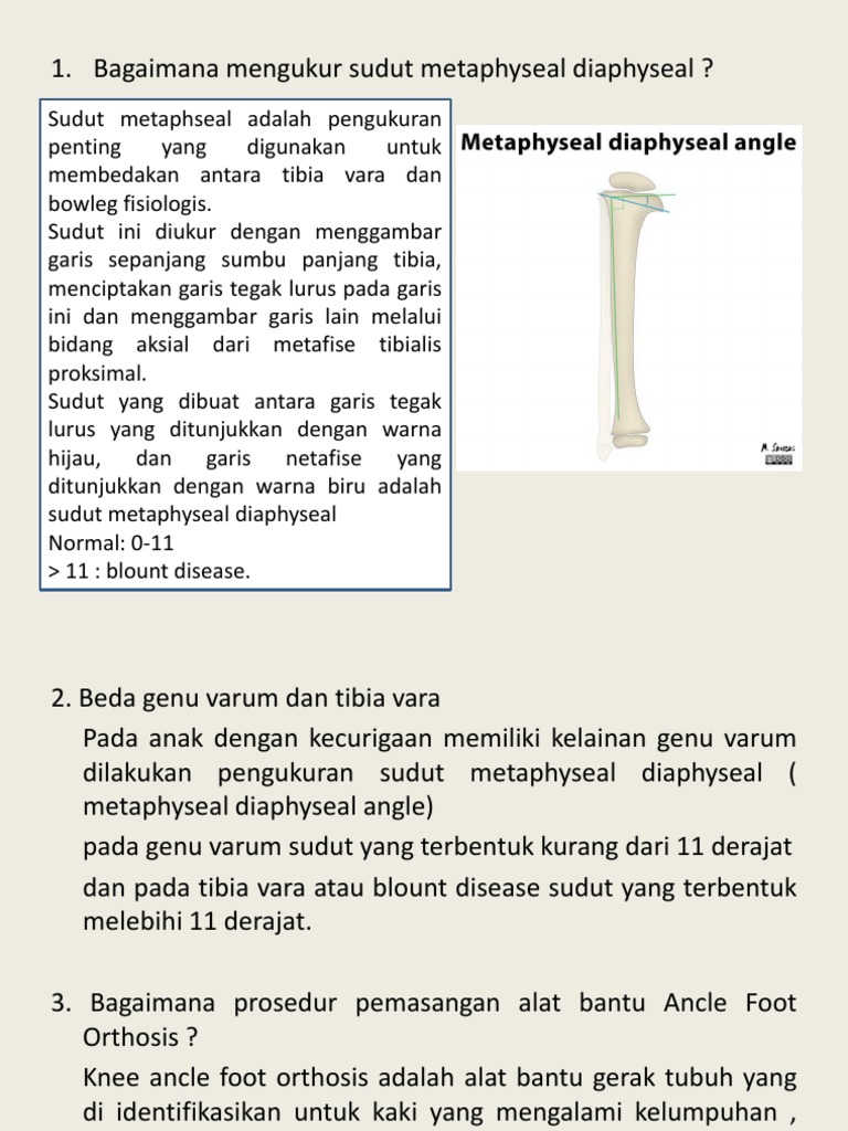1. Bagaimana mengukur sudut metaphyseal diaphyseal