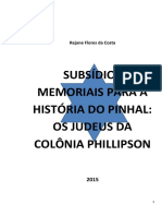 Subsídios Memoriais Para a História Do Pinhal Os Judeus Da Colônia Phillipson
