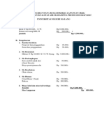 Daftar Anggaran Dana KKL Geohidrologi dan Kualitas Air Mahasiswa Geografi 2015