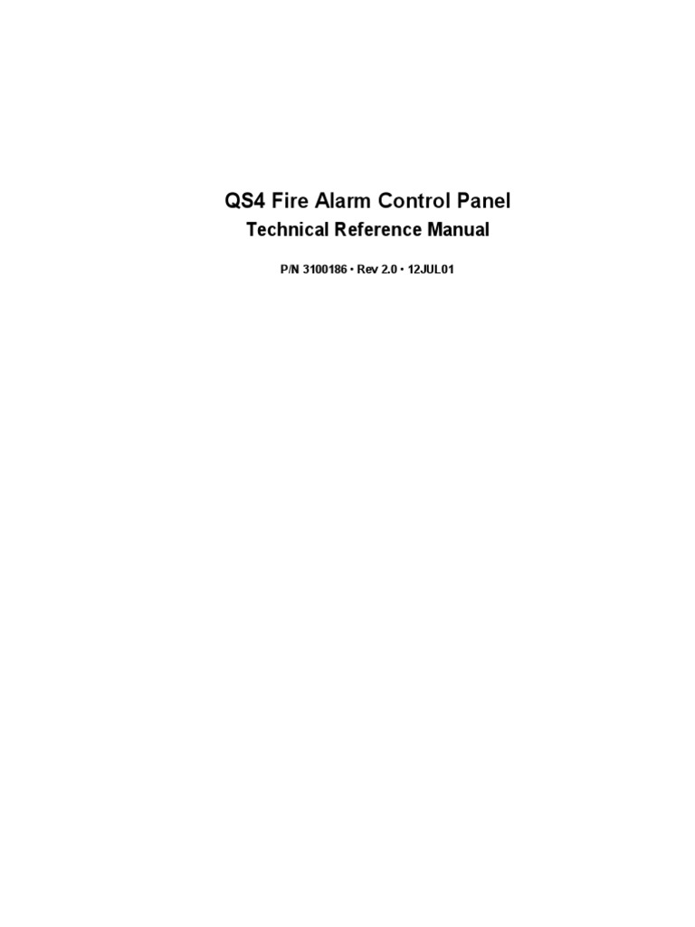 EST - QS4 Fire Alarm Control Panel Technical Reference Manual PDF | PDF ...