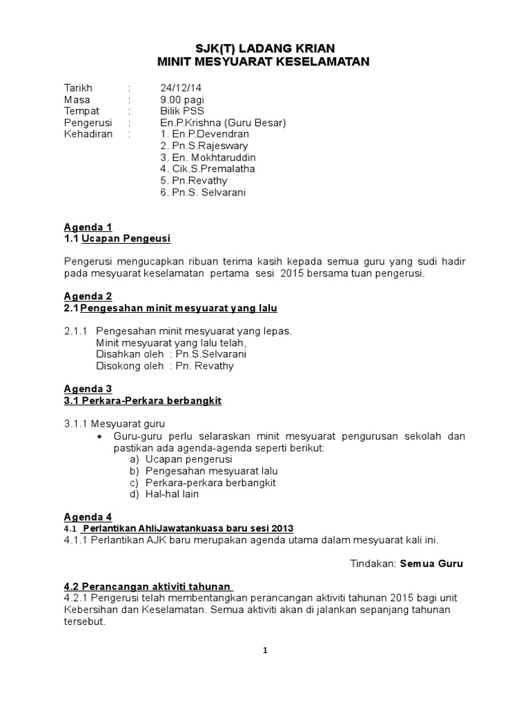 Minit Mesyuarat  PDF