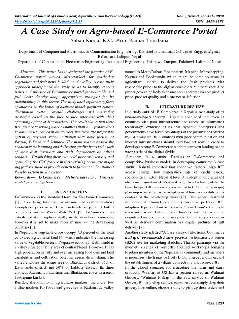 Metrotarkari: E-Commerce in Nepal's Agriculture | PDF | E Commerce ...