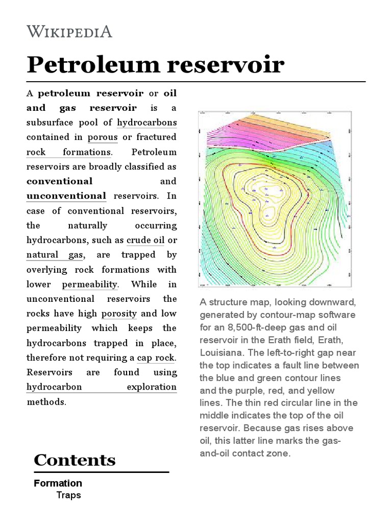 Petroleum Reservoir - Wikipedia PDF | PDF | Petroleum Reservoir | Petroleum