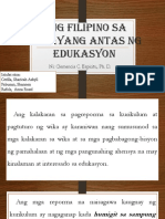 Ang Filipino Sa Batayang Antas NG Edukasyon