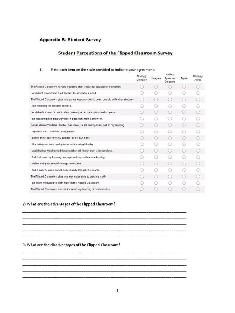 Flipped Classrooms A Questionnaire PDF