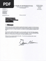 Nunes letter on Trump dossier, page one