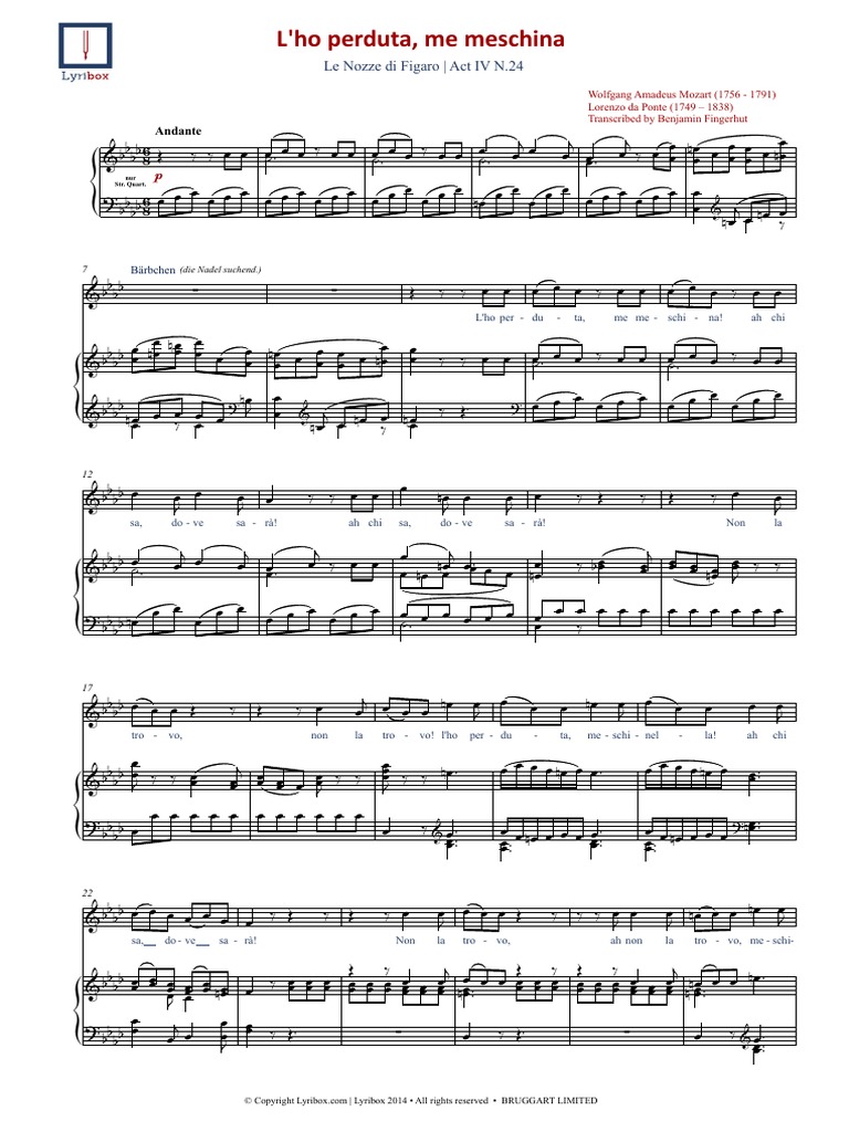 338511644 L Ho Perduta Me Meschina Mozart Pdf Pdf scribd