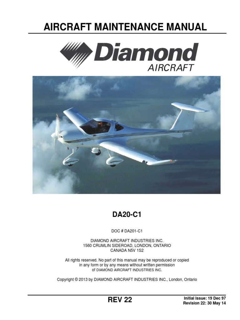Aircraft Maintenance Manual Diamond Da201-c1-Rev-22 | Vehicles |  Manufactured Goods
