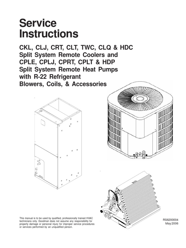 (Goodman) Service Instructions-RS6200004 (181 Pages) aruf wiring diagram 
