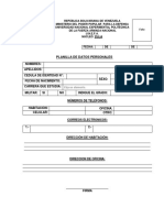 Planillas de Datos Personales Pregrado