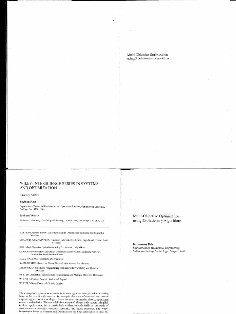 Deb, 2001 - Multi-Objective Optimization Using Evolutionary Algorithms ...