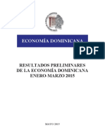 INforme preliminar del primer trimestre de la Economía Dominicana en el 2015