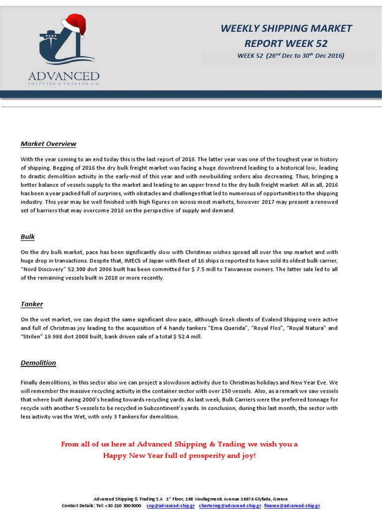Advanced - Week 52 - 16.12.26 PDF | PDF | Oil Tanker | Nasdaq