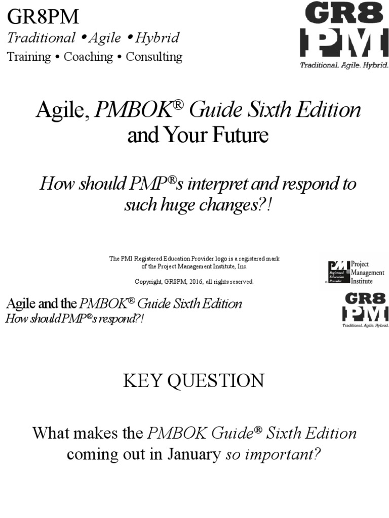 PMI-SWVA - Agile, PMBOK 6th & PMPs - Stenbeck PDF | PDF | Agile ...