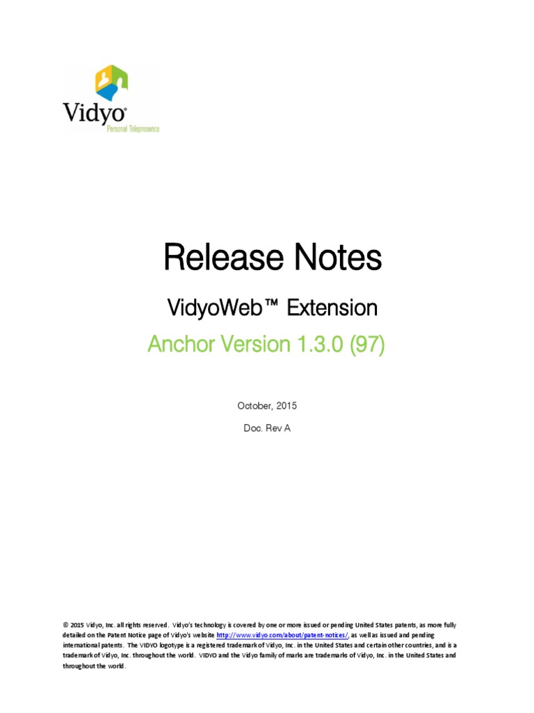 Release Notes: Vidyoweb™ Extension | PDF | 64 Bit Computing | Microsoft ...