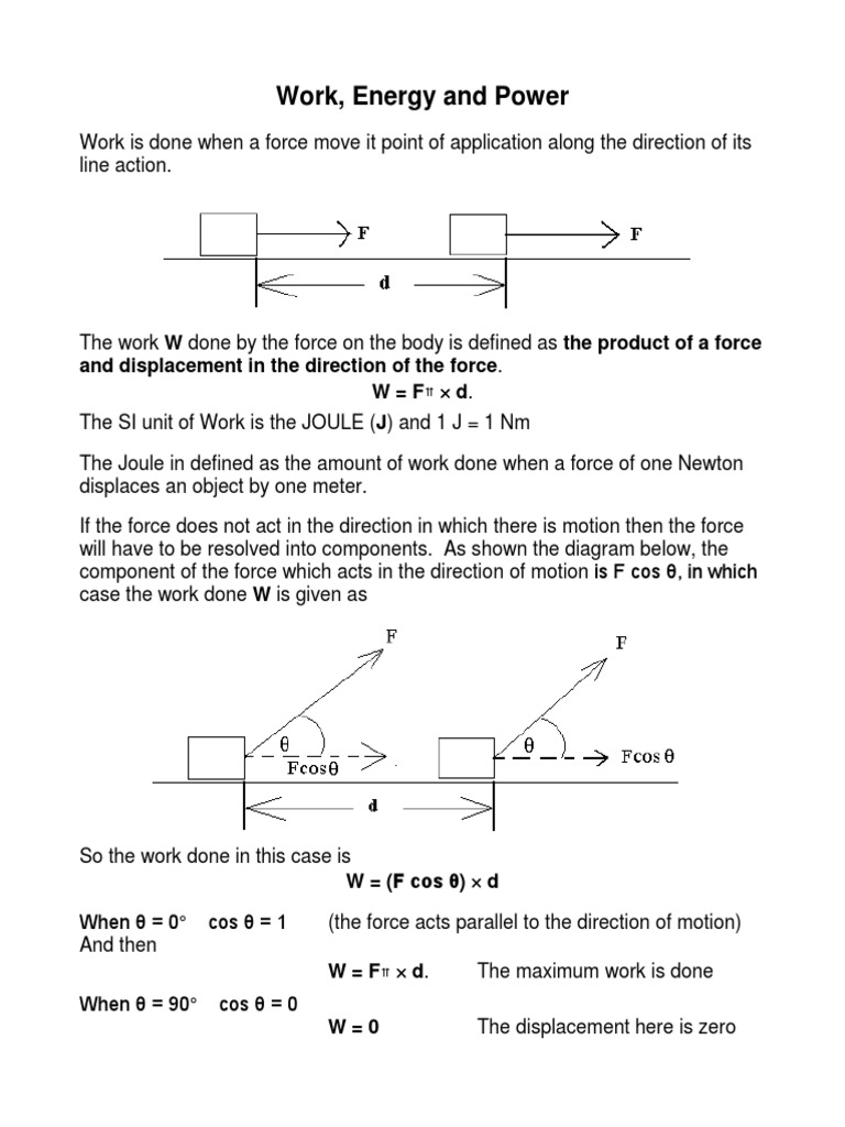 Work Energy and Power PDF | PDF | Potential Energy | Kinetic Energy
