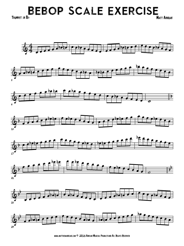 Trumpet Bebop Exercise Musicologie Styles de musique américaine