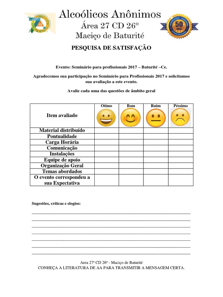 Pesquisa De Satisfação Seminario Pdf