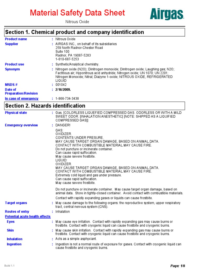 Nitrous Oxide.pdf Dangerous Goods Nitrous Oxide