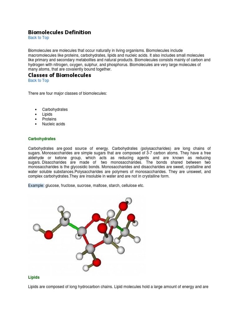 Biomolecules Definition Biomolecules Biomolecular Structure Free
