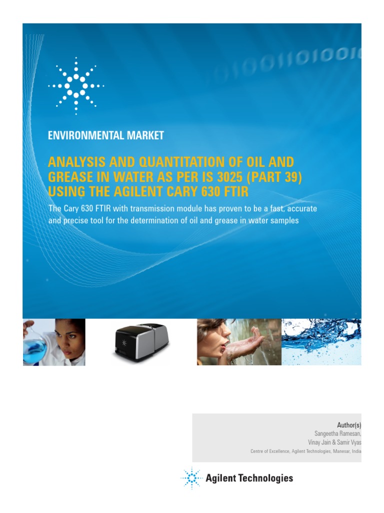 Application ASTM 7678 Oil and Grease in Water PDF Infrared