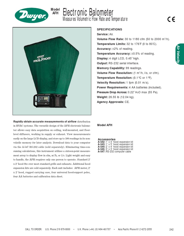 Balometer PDF Flow Measurement Equipment