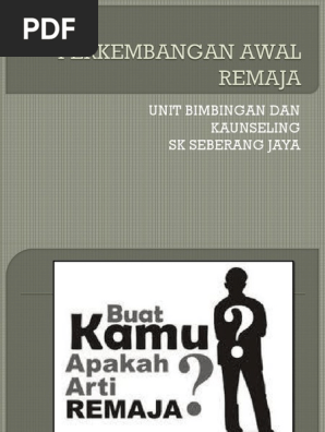 Perkembangan Awal Remaja Pdf